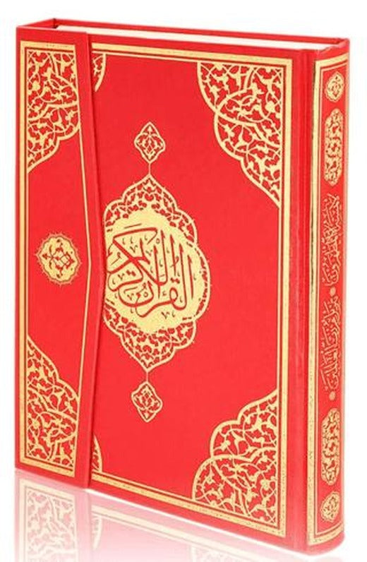 Rahle Boy Bilgisayar Hatlı Arapça Cilt Bezi Mıklepli Kuran-ı Kerim - Kırmızı | Furkan Neşriyat (Ciltli)