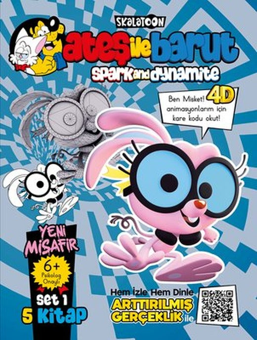 Ateş İle Barut - Yeni Misafir AR 4D Animasyonlu Kitap Set 1 - 5 Kitap | Skalatoon (İnce Kapak)