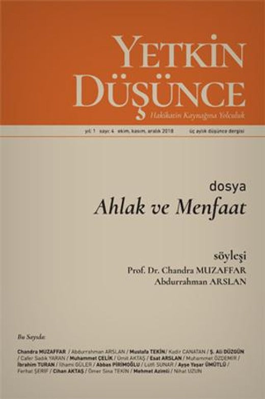 Yetkin Düşünce Dergisi Yıl: 1 Sayı: 4 Ekim, Kasım, Aralık 2018 | Yetkin Düşünce Dergisi (Ciltsiz)