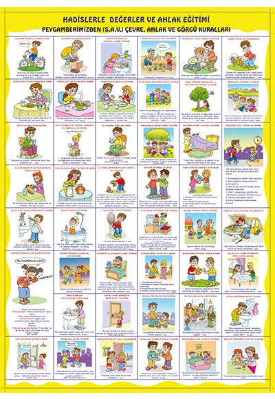 Hadislerle Değerler ve Ahlak Eğitimi Poster - Asım Uysal kitap kapağı
