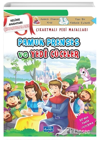 Pamuk Prenses ve Yedi Cüceler Çıkartmalı Peri Masalları Parıltı Yayınları Boyama ve Çıkartma Kitapları - Kolektif kitap kapağı