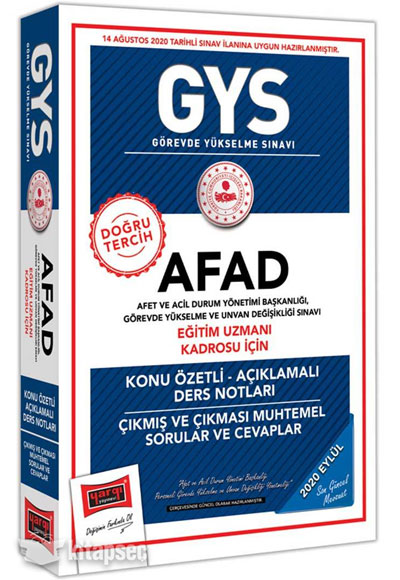 GYS AFAD Eğitim Uzmanı Kadrosu İçin Konu Özetli Çıkmış ve Çıkması Muhtemel Sorular - Yargı Komisyon kitap kapağı