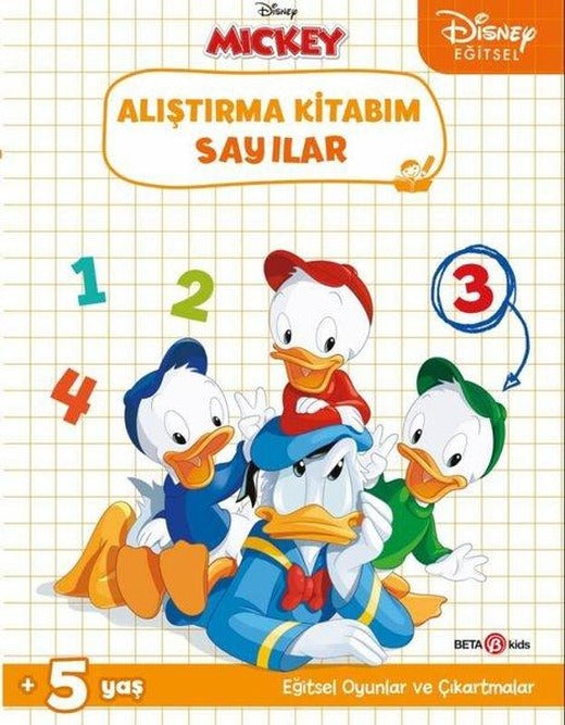 Disney Eğitsel Çıkartmalı Mickey Alıştırma Kitabım Sayılar 5+Yaş | Beta Kids (İnce Kapak)