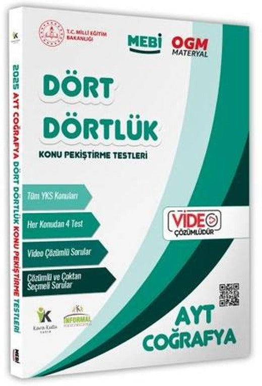 2026 YKS-AYT MEBİ-OGM Dört Dörtlük Coğrafya Pekiştirme Testi Soru Bankası Video Çözümlü