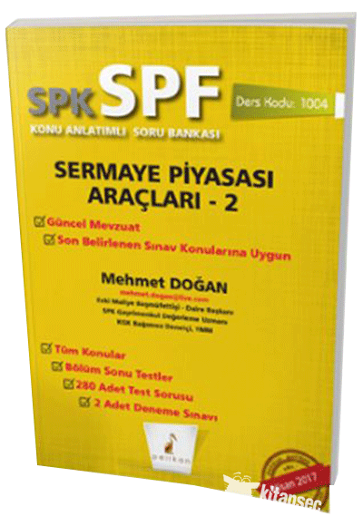 SPK SPF Sermaye Piyasası Araçları 2 Konu Anlatımlı Soru Bankası - Mehmet Doğan kitap kapağı