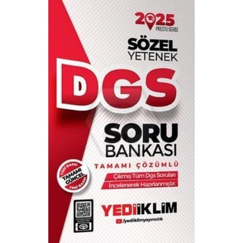 Yediiklim 2025 DGS Sözel Yetenek Soru Bankası | Yediiklim Yayınları (İnce Kapak)