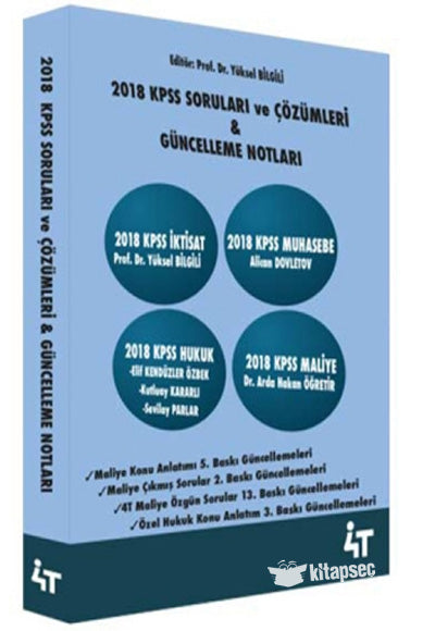 2018 KPSS Soruları ve Çözümleri Güncelleme Notları 4T Yayınevi - 4T Komisyon kitap kapağı