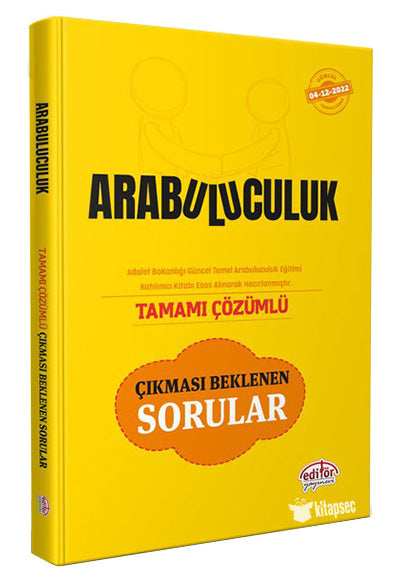 Arabuluculuk Sınavı Çıkması Beklenen Sorular Soru Bankası Çözümlü Editör Yayınları - Editör Komisyon kitap kapağı