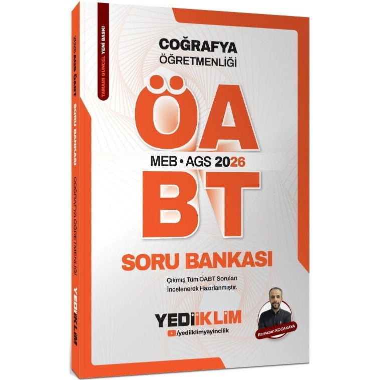 2026 MEB-AGS ÖABT Coğrafya Öğretmenliği Tamamı Çözümlü Soru Bankası | Yediiklim Yayınları (Ciltsiz)