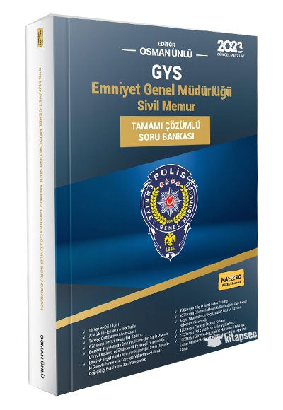 2023 Emniyet Genel Müdürlüğü Görevde Yükselme Sınavı Soru Bankası - Osman Ünlü kitap kapağı