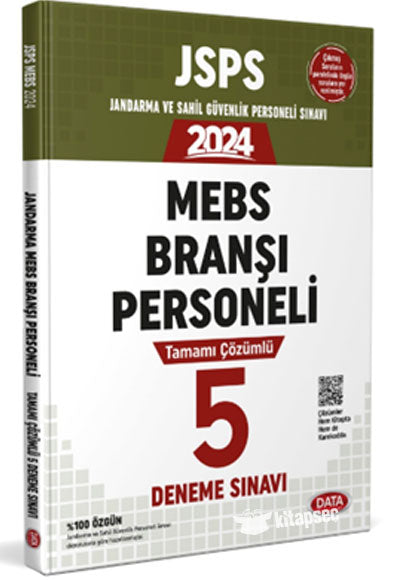 JSPS Jandarma ve Sahil Güvenlik MEBS Branşı Personeli Sınavı Tamamı Çözümlü 5 Deneme Sınavı - Data Komisyon kitap kapağı