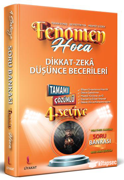 4.Seviye Dikkat Zeka ve Düşünce Becerileri Bilsem Hazırlık Kitabı-Soru Bankası - Liyakat Komisyon kitap kapağı