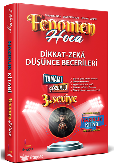 3.Seviye Dikkat Zeka ve Düşünce Becerileri -Bilsem Hazırlık Tamamı Çözümlü Hazırlık Kitabı - Mehmet Güden kitap kapağı