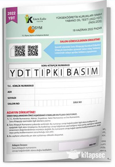 2022 YKS YDT İngilizce ÖSYM Tıpkı Basım Çıkmış Soru Deneme Kitapçığı (Video Çözümlü Türkiye Geneli) - Komisyon kitap kapağı