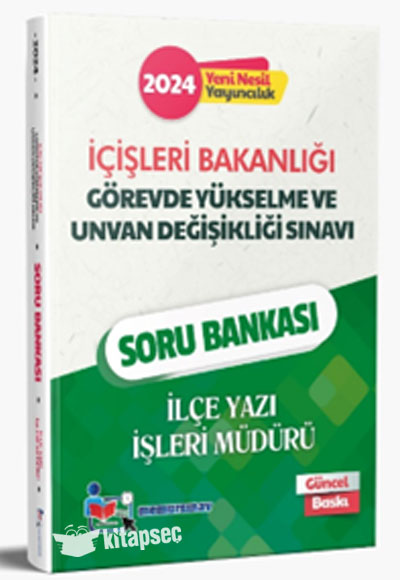 2024 GYS İçişleri Bakanlığı İlçe Yazı İşleri Müdürü Soru Bankası - Memur Sınav Komisyon kitap kapağı