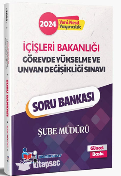 2024 GYS İçişleri Bakanlığı Şube Müdürü Soru Bankası - Memur Sınav Komisyon kitap kapağı
