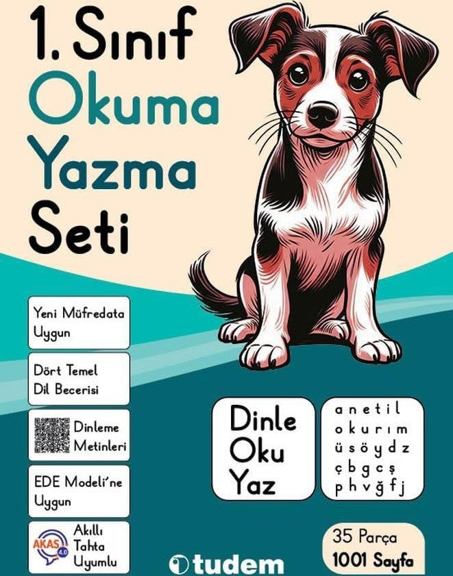 1. Sınıf Okuma Yazma Seti (Dinle - Oku - Yaz) | Tudem Yayınları - Ders Kitapları (İnce Kapak)