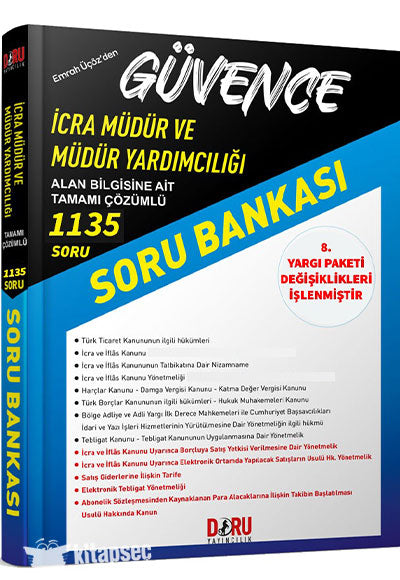 2024 Güvence İcra Müdürlüğü Soru Bankası Doru Yayınları - Komisyon kitap kapağı