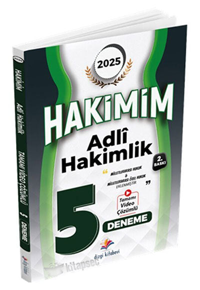 2025 Hakimim Adli Hakimlik Tamamı Video Çözümlü 5 Deneme Sınavı - Serhat Güven kitap kapağı