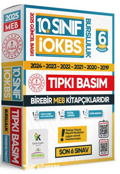 2025 10.Sınıf İOKBS (BURSLULUK SINAVI) MEB Çıkmış Soru Tıpkı Basım Deneme Paketi 6lı Türkiye Geneli - Komisyon kitap kapağı