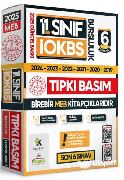 2025 11.Sınıf İOKBS (BURSLULUK SINAVI) MEB Çıkmış Soru Tıpkı Basım Deneme Paketi 6lı Türkiye Geneli - Komisyon kitap kapağı
