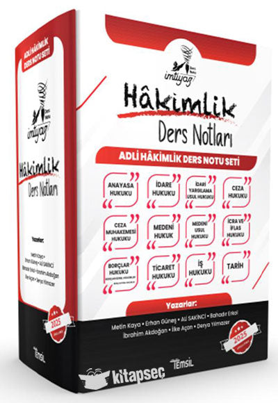 İmtiyaz Adli Hakimlik Ders Notları Seti - Metin Kaya kitap kapağı