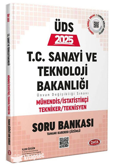 2026 ÜDS T.C. Sanayi ve Teknoloji Bakanlığı Mühendis İstatistik Tekniker Teknisyen Soru Bankası Data Yayınları - Data Komisyon kitap kapağı