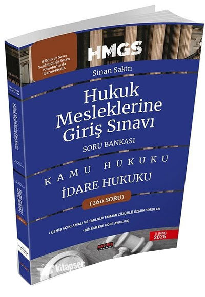 2025 HMGS İdare Hukuku Soru Bankası Sinan Sakin Savaş Yayınları - Sinan Sakin kitap kapağı