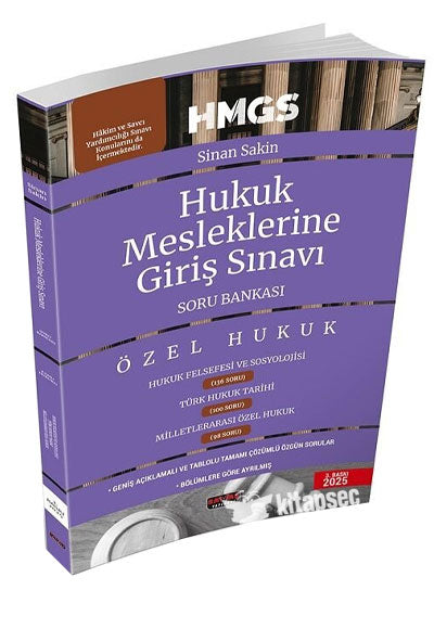 2025 HMGS Hukuk Felsefesi ve Sosyolojisi, Türk Hukuk Tarihi, Milletlerarası Özel Hukuk Soru Bankası Sinan Sakin Savaş Yayınları - Sinan Sakin kitap kapağı