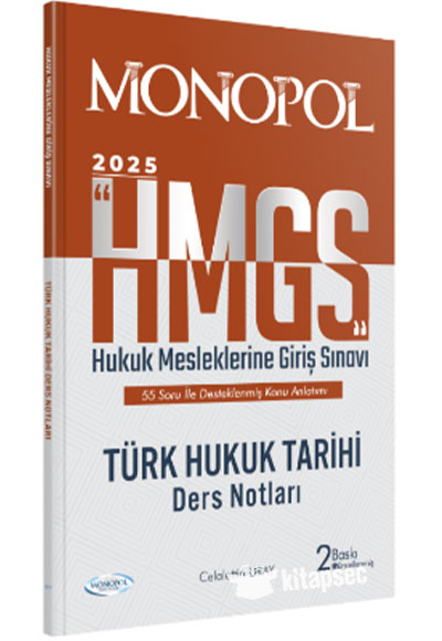 2025 HMGS Türk Hukuk Tarihi Ders Notları 2. Baskı - Celalettin Uray kitap kapağı