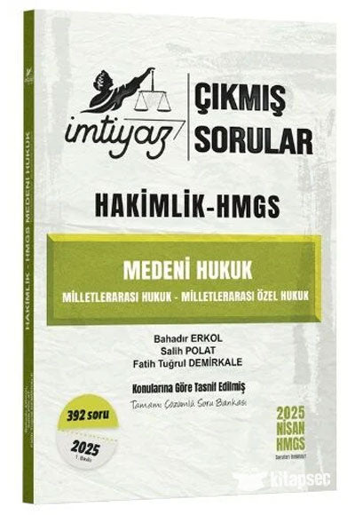 2025 Hakimlik HMGS Medeni Hukuk, Milletlerarası Hukuk ve Özel Hukuk Çıkmış Sorular Çözümlü - Bahadır Erkol kitap kapağı