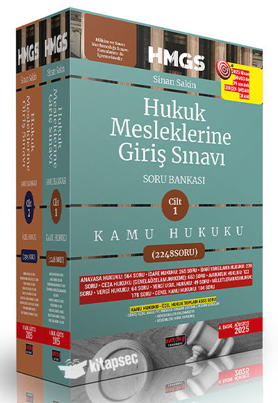 HMGS Hukuk Mesleklerine Giriş Sınavı Soru Bankası - Sinan Sakin kitap kapağı