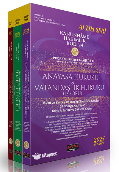 Kanunnme Hakimlik KOD:24 Konu Anlatımı 2025 (3 Kitap) - Prof. Dr. Ahmet Nohutçu kitap kapağı