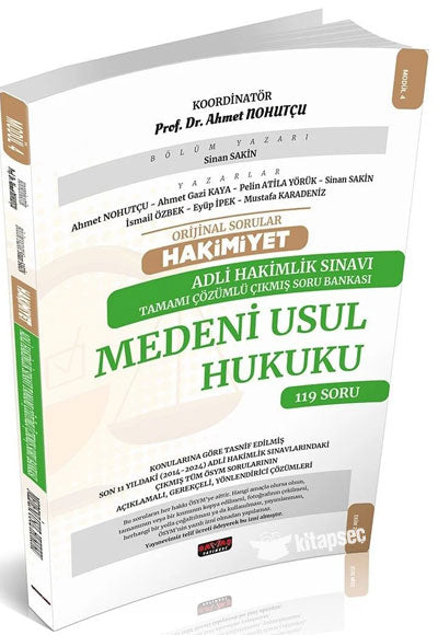2025 HAKİMİYET Adli Hakimlik Medeni Usul Hukuku Orijinal Çıkmış Soru Bankası Çözümlü - Ahmet Nohutçu Savaş Yayınları - Ahmet Nohutçu kitap kapağı