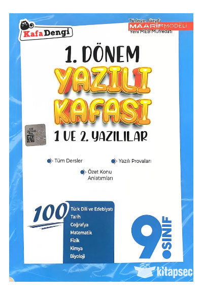 Kafadengi 9. Sınıf 1. Dönem Yazılı Kafası 1. ve 2. Yazılılar Kafa Dengi Yayınları - Kolektif kitap kapağı