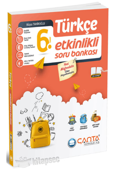 6.Sınıf Türkçe Etkinlikli Kazanım Soru Bankası 2024-2025 - Çanta Komisyon kitap kapağı