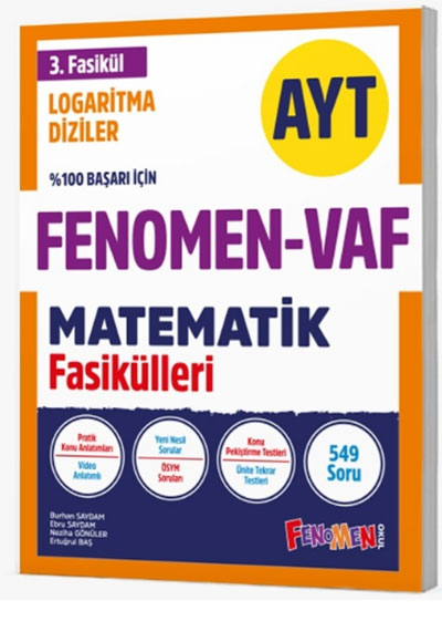VAF AYT Matematik 3.Fasikül LOGARİTMA DİZİLER Fenomen Yayınları - Komisyon kitap kapağı