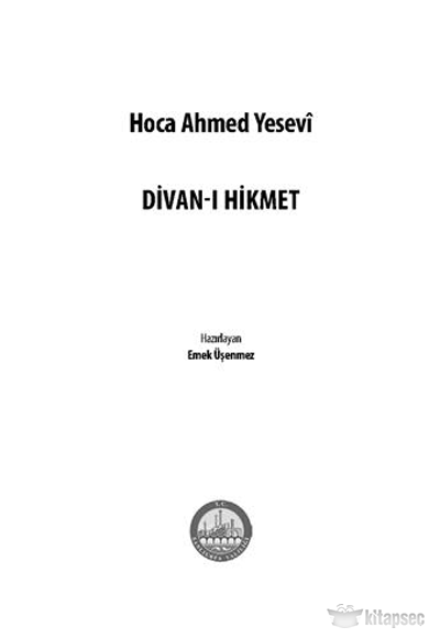 Divan-ı Hikmet - Ahmed Yesevi kitap kapağı