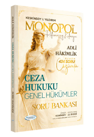 Adli Hakimlik Ceza Hukuku Genel Hükümler Soru Bankası Çözümlü 22. Baskı - - Ömer Keskinsoy kitap kapağı