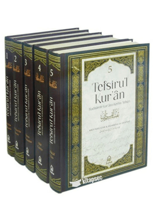 Tefsiru`l Kur`an Hadislerle Kur`an-ı Kerim Tefsiri Seti - 5 Kitap Takım - Abdürrezzak Es-Sanani kitap kapağı