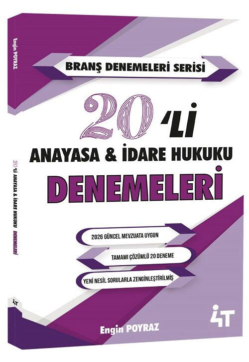 KPSS A Grubu HMGS Hakimlik Anayasa Hukuku ve İdare Hukuku 20 Deneme Çözümlü - - Engin Poyraz kitap kapağı