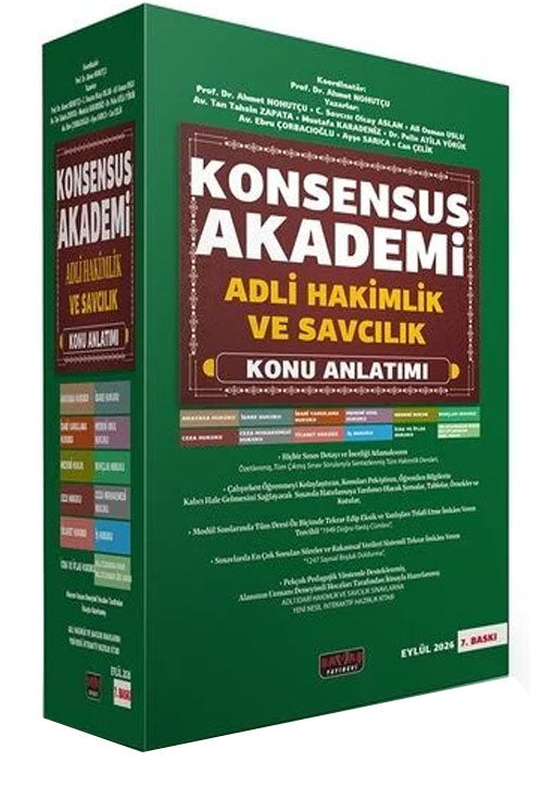 2026 KONSENSUS Akademi Adli Hakimlik ve Savcılık Konu Anlatımı Set 7. Baskı - Ahmet Nohutçu Savaş Yayınları - Ahmet Nohutçu kitap kapağı