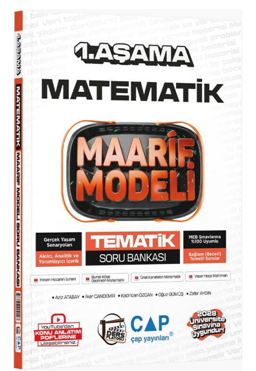 Üniversiteye Hazırlık Matematik Ders Platosu Maarif Modeli Tematik Soru Bankası 1. Aşama - Aziz Atabay kitap kapağı