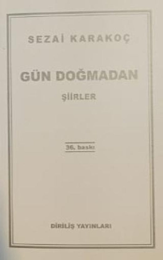 Gün Doğmadan