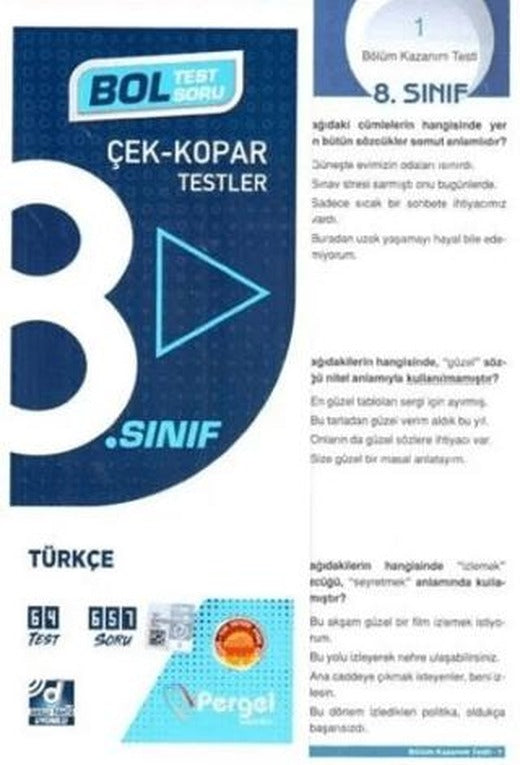 8. Sınıf Türkçe Test (40 BT-24 ÜT) | Pergel Yayınları (Ciltsiz)