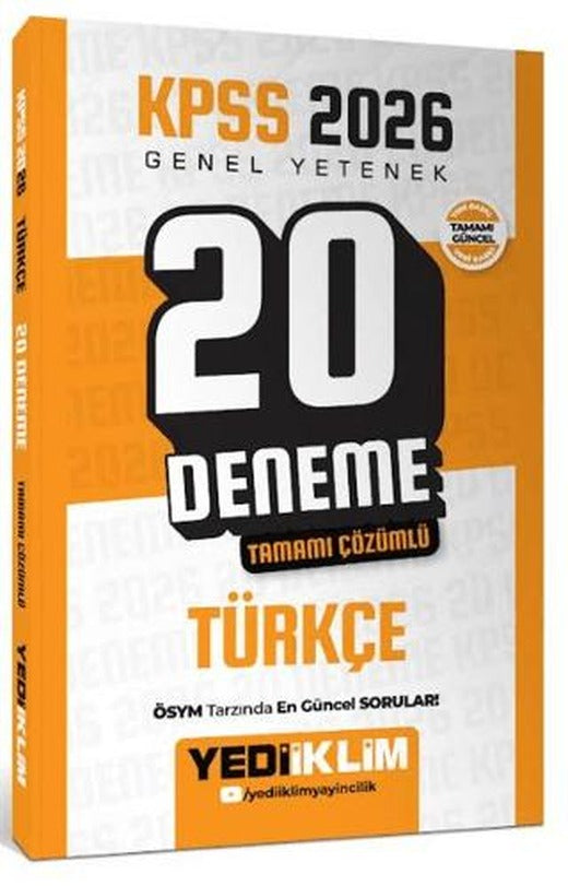 2026 KPSS Genel Yetenek Türkçe Tamamı Çözümlü 20 Deneme
