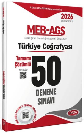 2026 MEB-AGS Türkiye Coğrafyası Tamamı Çözümlü 50 Deneme Sınavı | Data Yayınları (Ciltsiz) - Resim 1