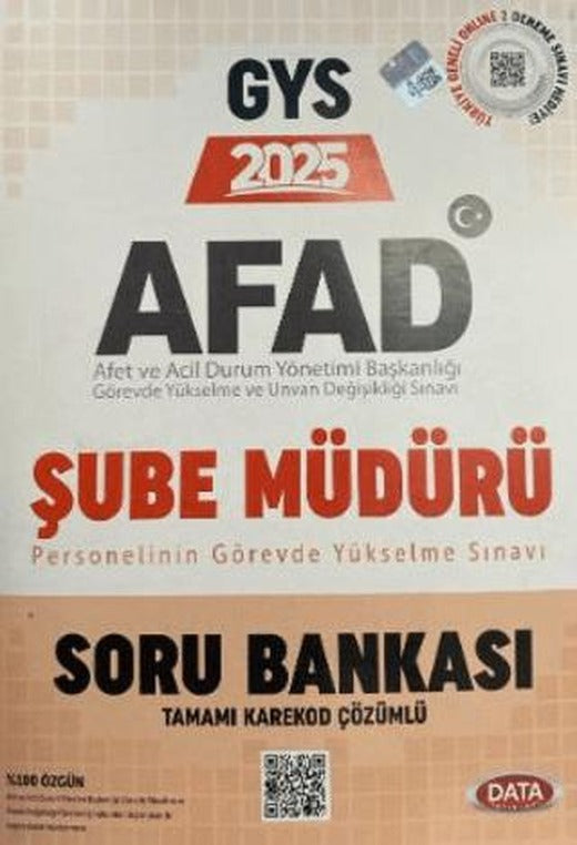 2025 AFAD Şube Müdürü GYS Soru Bankası - Karekod Çözümlü | Data Yayınları (Ciltsiz)