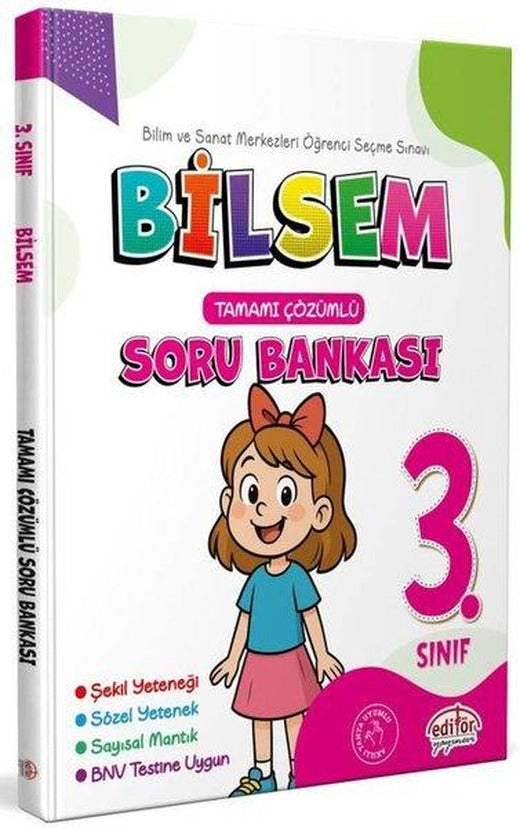 3. Sınıf Bilsem Tamamı Çözümlü Soru Bankası | Editör (İnce Kapak)