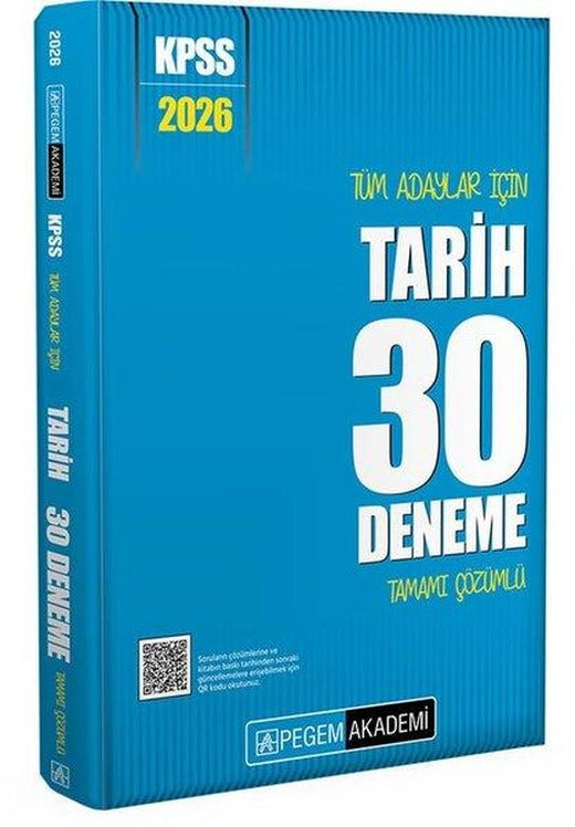 2026 KPSS Tüm Adaylar İçin Tarih 30 Deneme Tamamı Çözümlü | Pegem Akademi Yayıncılık (İnce Kapak)